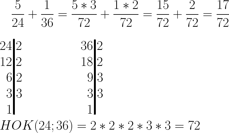 Действия с обыкновенными дробями