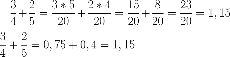 Действия с обыкновенными дробями